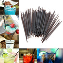 100pcs/set Black Plastic Cocktail Straws Celebration Drinks Party Supplies To_