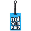 Name Address Label Blue Soft Plastic Not Your Bag Pattern Travel Luggage Ta N4W7