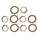 10Pc Guitar Bass Nuts with Lock Washer Set for Electric Guitar Bass Parts