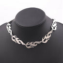 Harajuku Streetwear Alloy Flame Unisex Necklace Punk Accessory Rock Chain C W8K8