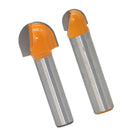 2Pcs 8mm Shank 3/8 and 5/8 Cutting Dia Woodworking Round Nose Cove Core Box