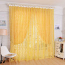 Rose Pattern Room Window Divider Screen Panel Voile Organdy Sheer Curtain Yellow