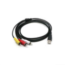 USB Plug To 3 Cinch AV 1080p Cable For TV HDTV DVD - 1.5M Length