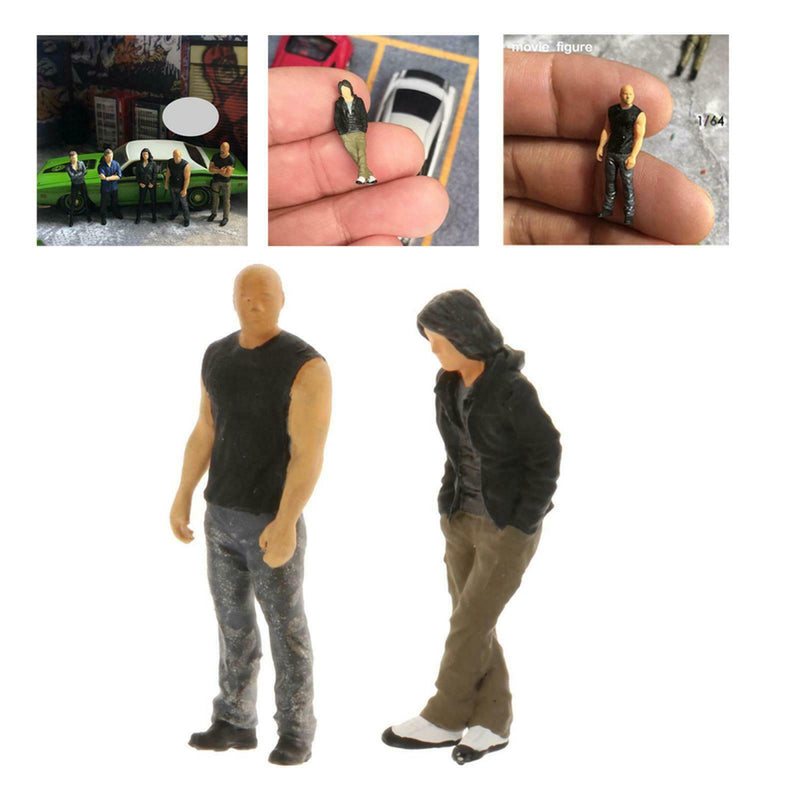 2x 1:64 Mini Tiny People Street Sand Table Layout Scenery Diorama Decor