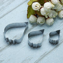 3pcs Flower Petals Cake Mould Stainless Steel Fondant Mold Cutters Tools