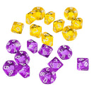 10pcs Purple D10 Dice+10pcs Yellow D10 Dice for D&D RPG MTG Board Games Gift