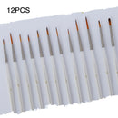 12pcs/set Gouache Nylon Hair Stroke Paint Brush Durable Hook Line Pen Watercolor