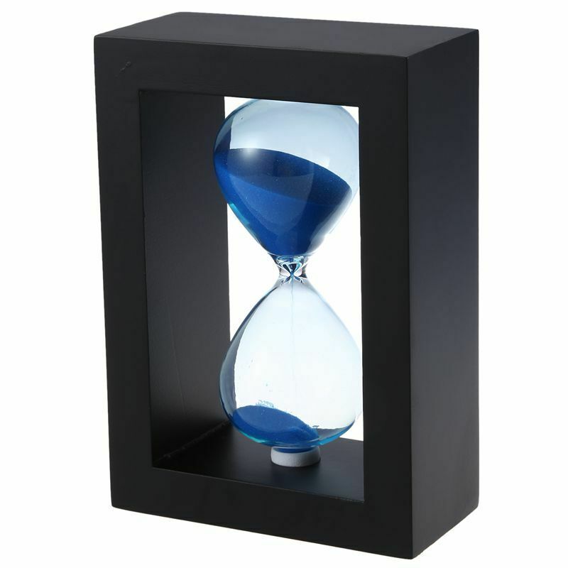 Wooden Frame Hourglass Sand Timer Black Frame Blue Sand ... (Black Frame BluQ2T2