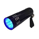 Black Mini Aluminum UV ULTRA VIOLET 9 LED FLASHLIGHT Torch Light Lamp