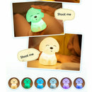 1X(Colorful Dog Led Night Light Animal Light Usb Rechargeable Silicone Soft