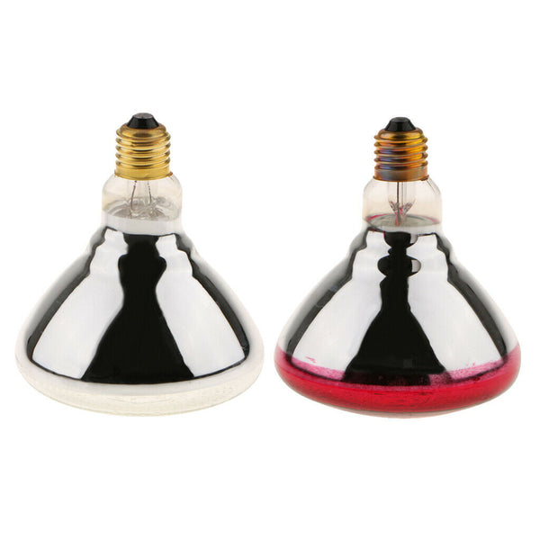 2xReptile Heat Lamp Lightbulb Infrared Heater Pig Sheep Breeding Heat Lamp Bulb