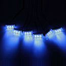 1 Set Car 6X 3 LEDs Blue Strobe Emergency Flashing Police Warning Grill Light