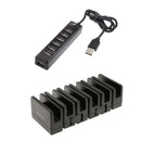 7-Port USB 2.0 Hub with ON/OFF Switch & Multi Device Stand for Tablet Phone