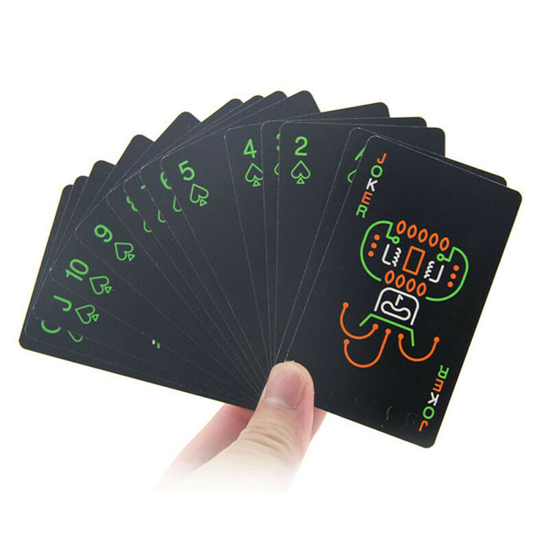 1 Set Black Luminous Playing Cards Glow In The Dark Bar KTVB Hn