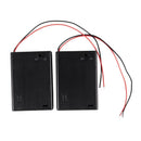 2 Pcs Wired ON/OFF Switch 3 x AA 4.5V Battery Holder Case w Cover