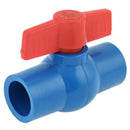 25mm Inner Dia Red Control Lever PVC Ball Valve Quick Adapter Blue D4T6