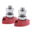 2pcs Power Single Stud 8mm - Insulated Terminal Post Stainless Steel Marine Red