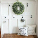 Artificial Green Leaves Wreath - 17.5 Inch Front Door Wreath Shell Grass Bo J4P3