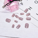 Pure color French False Nails Art Acrylic Full Cover Tips Manicure Gl%!