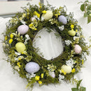 Collection Easter Egg Wreath 35cm Rattan Garland Farmhouse Party Decoration