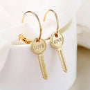 Fashion Love Key Drop Dangle Earrings Statement Punk Earrings Women Jewelry MR3C