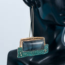 Natural Stone Pendant Statement Dangle Drop Earrings Women's Handmade Jewelry