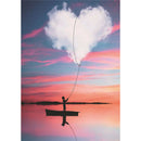 5D DIY Full Round Drill Diamond Painting Lake Love Cross Stitch Embroidery
