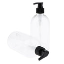 2x 500ml Plastic Pump Bottle Lotion Shampoo Liquid Travel Containers Refillable