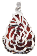Women Angel Tears Water Drop Semi-Precious Gemstones Pendant -Red Agate