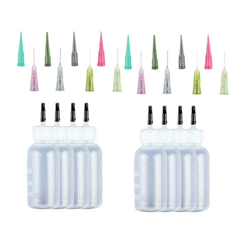 24Pcs 30ml Ink Syringe Bottles with Paint Liquid Dispensing Needle Tips Kit
