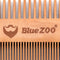 wood natural sandalwood double sided beard styling shaping comb tool with PU 3c