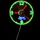 1* USB fans Mini Time and Temperature Display Creative Gift with LED Light Z3E7