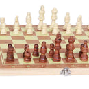 Folding 15.3 Inch Wooden 3-in-1 Chess, Checkers and Backgammon Game Set,