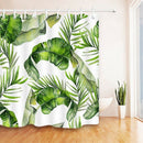 Tropical Plants Waterproof Shower Curtain Bathroom Shower Curtain Leaves Pr