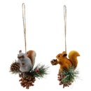 Artificial Squirrel Hanging Pendant For Home Xmas Party Dec Grey/Yellow