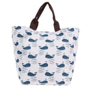 Portable Canvas Waterproof Thermal Insulation Lunch Travel Handbag(Whale)