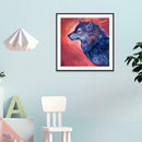 5D DIY Full Drill Diamond Painting Cross Stitch Embroidery (Blue Wolf)