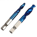 6Pcs 1/4 Hex Shank Hss Metric Thread Tap Hss Drill Bits Spiral Tap Hand Scr