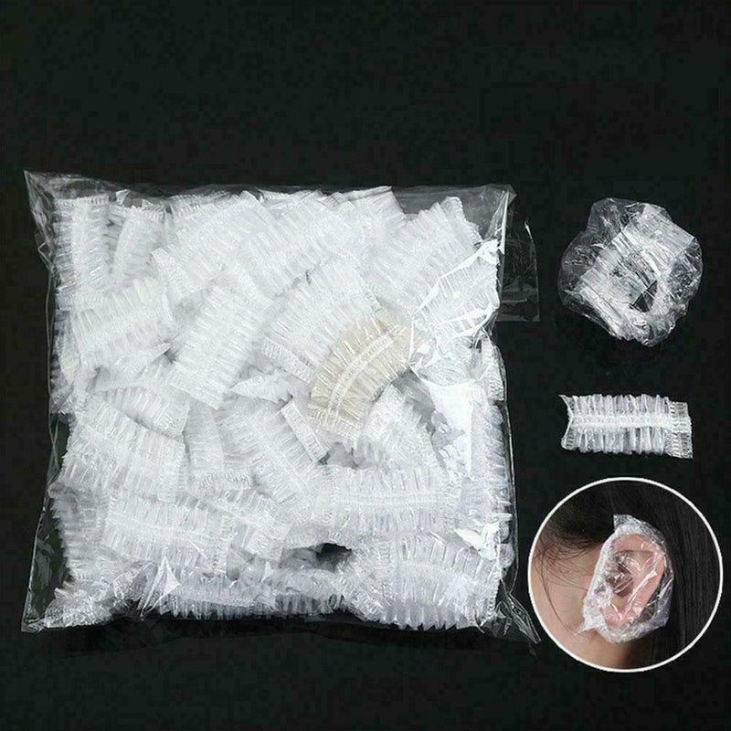 100PC Cover Hair Dye Earmuffs Bathing Waterproof Disposable Cap Tool H5Y4