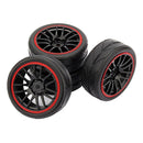 Pack of 4 Rubber Tyre Tyres Tires Wheel Rim Hex 12mm Fits for 1/10 RC Remote