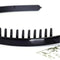 1pc Unisex Plastic Headband with Non-Slip Teeth Comb Black DIY Hair Styling Hoop