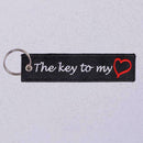 Embroidery Motorcycle Key Tag The Key to My Heart Key Chain Gift New E0R1 N B0B0