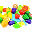 Kids Kitchen Fruit Vegetable Food Pretend Role Play Cutting Set Toys Affordable