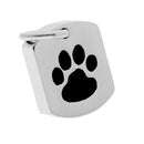 Stainless Steel Paw Print Tag Pendant Urn Ashes Keepsake Cremation Jewelry