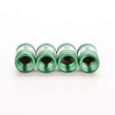 4x Aluminum Car Auto Motor Wheel Tire Valve Stem Caps Dust Covers Round Green 3C