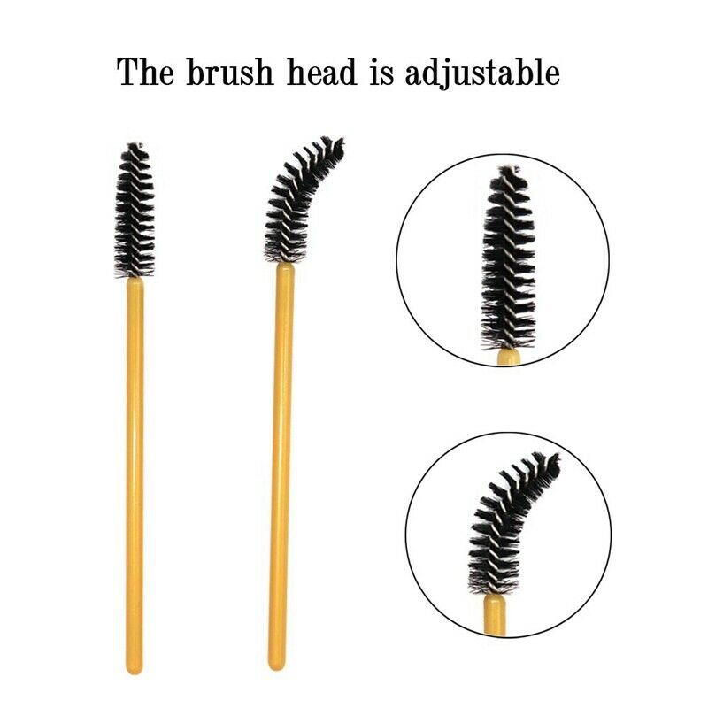 Black Disposable Mascara Wands Bulk Eyelash Extensions Makeup Brushes Eye B X1E2