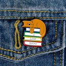 Enamel Cartoon Cat Book Brooch Pins Decoration Bag Clothes Corsage Badge Jewe ME