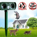 Ultrasonic Solar Power Cat Dog Fox Repeller Animal Chaser Deterrent Repellent