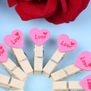 12pcs cute mini love heart wooden clothe photo paper peg clothespin clip M&O