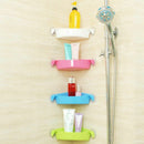 Bathroom Corner Storage Rack Organizer Shower Wall Shelf with Suction Cup H W4V8